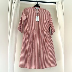 NWT XS Tuckernuck Red Stripe Royal Shirt Dress